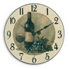 Wooden Wine And Grapes Wall Clock