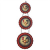 Country-Style Rooster Plate Set With Rack
